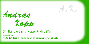 andras kopp business card